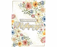 Greeting card b6 flowers pattern, 1 pc.